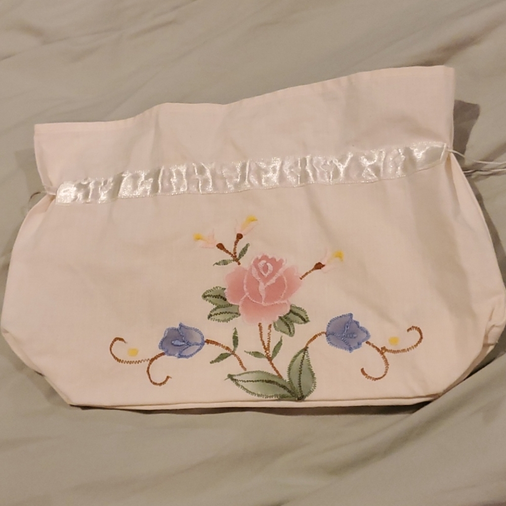 Vintage handmade embroidered pouch